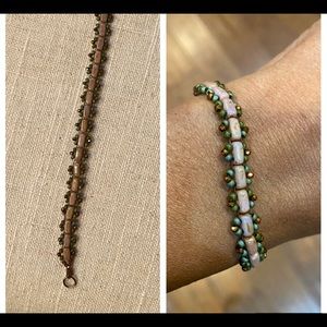 Rose gold Tila bead bracelet